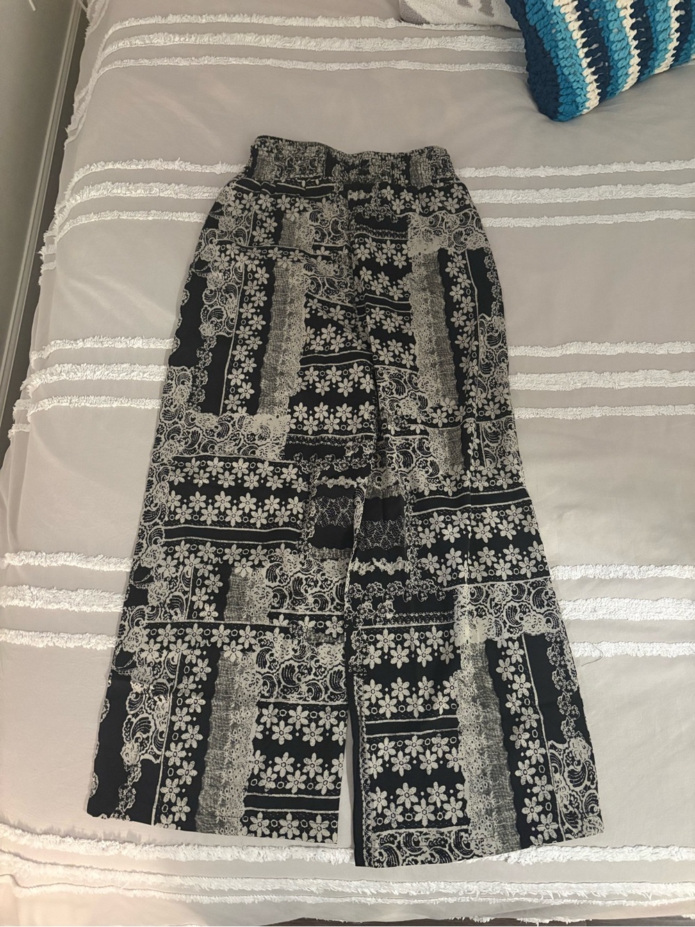 Black and White Patterned Palazzo Pants